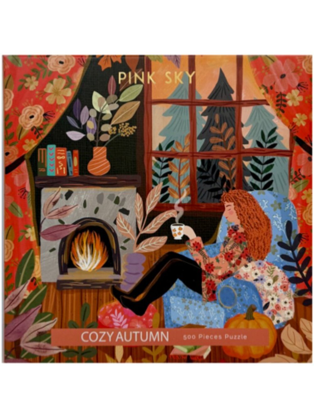 NEW Sealed Pink Sky Cozy Autumn 500 Piece Puzzle Mia Charro